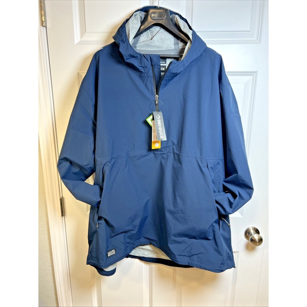 Dri Duck Challenger Anorak 5339 Men's 4XL Blue Waterproof Rain Jacket Hooded NWT